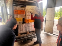 Pierwszy transport z darami  dla powodzian